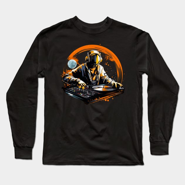 Dj Astronaut Long Sleeve T-Shirt by OscarVanHendrix